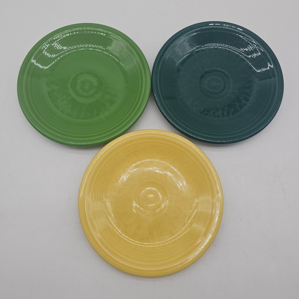 3 Fiesta‎ Ware 6-1/4" Bread/Salad  Plates Mixed Colors Homer Laughlin USA